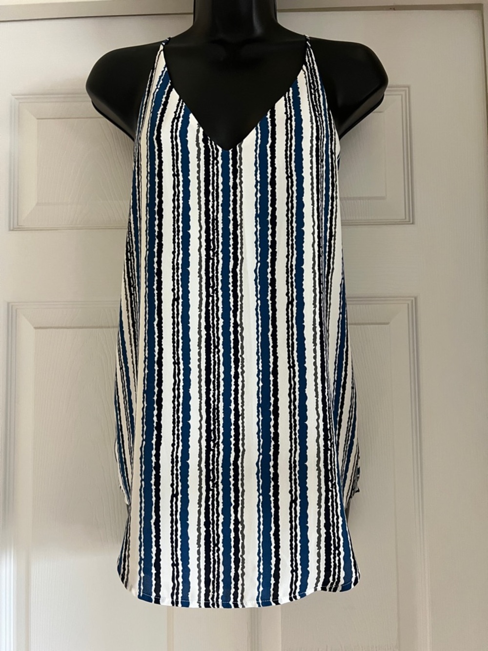 LOFT Blue and White Striped V-Neck Cami